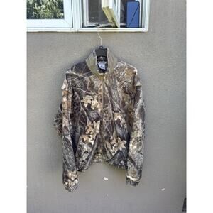 Vintage Columbia Camo Hunting Full Zip Fleece Size XL Brown